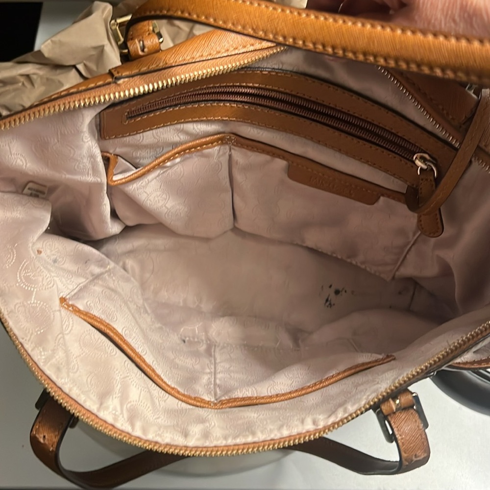 🛑 1 hour sale. Michael Kors, Brown Leather Tote Bag - Picture 6 of 7